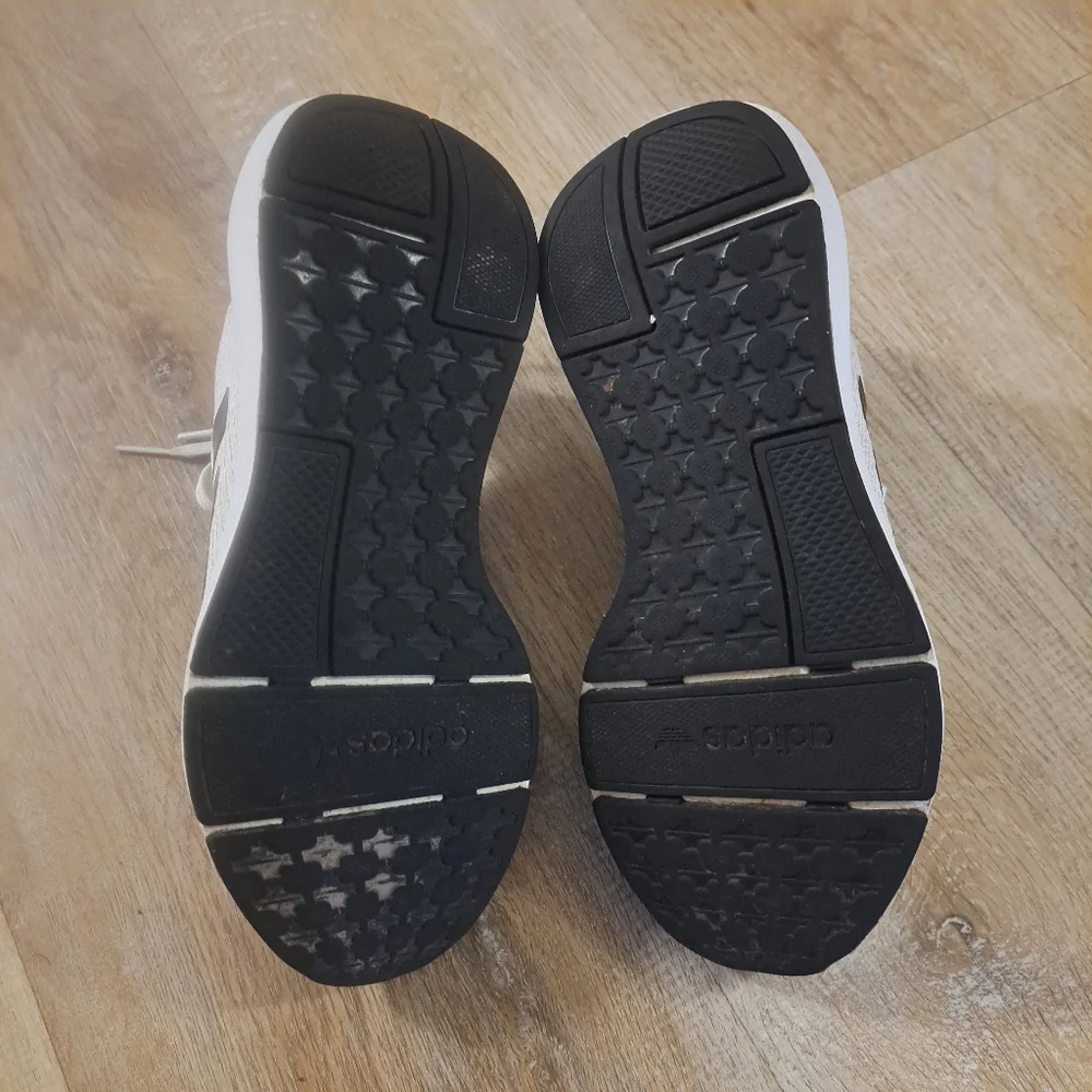 Adidas Kids' White Athletic Sneakers with Black Stripes